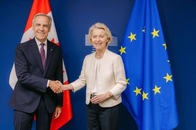 AB-Kanada görüşmesi - Ursula von der Leyen ve Mark Carney Avrupa Komisyonu Başkanı Ursula von der Leyen ile Kanada Başbakanı Mark Carney'nin görüşmesi, 16 Eylül 2026