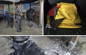 ATİB camisine saldırı: Türk ve Alman bayrakları yakıldı ATİB Hacı Bayram Camisi’nde Türk ve Alman bayraklarına yönelik saldırı sonrası çekilen fotoğraflar