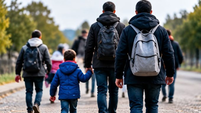 NRW Eyalet Meclisi’nde Türkiye ile iş gücü anlaşmasının 65. yılı ele alınacak Çocuklu bir ailenin yolda yürüdüğü temsili görsel