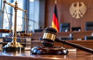 Münster’de karar: İki büyük internet sitesi Almanya’da erişilebilir kalacak Mahkeme salonu ve adalet terazisini gösteren temsili görsel