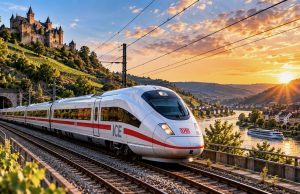 Ruhr bölgesinde tren seferleri aksıyor: Duisburg çevresindeki hatlar 30 Ekim’e kadar kapalı Yeşil alanların arasından geçen yolcu trenini gösteren temsili görsel